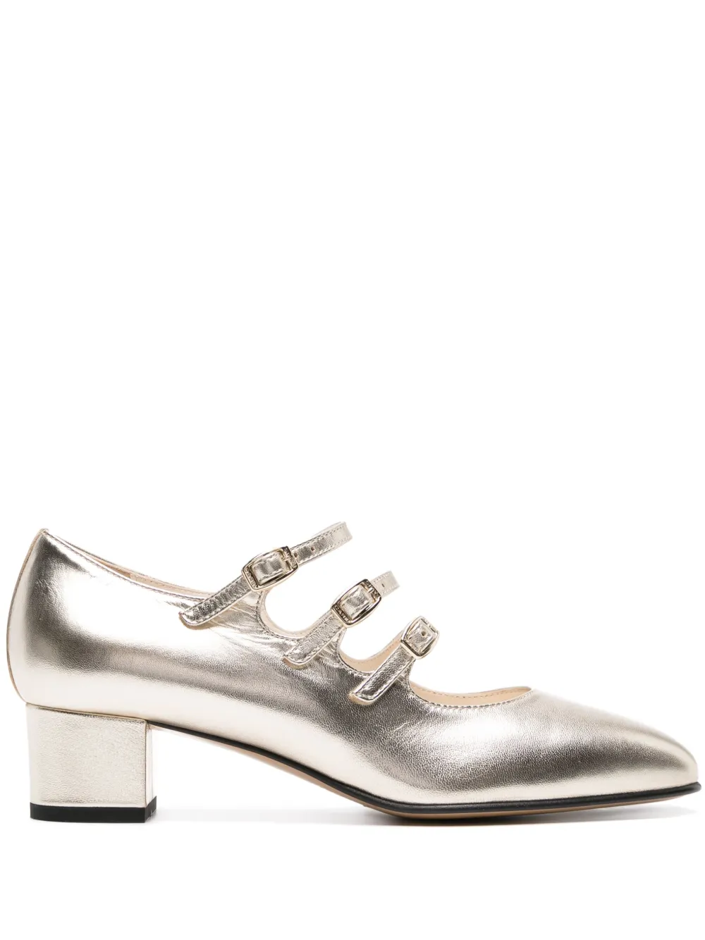 Carel Paris Kina 40mm Metallic Leather Pumps In Gold