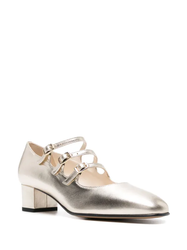 Carel Paris Kina 40mm Metallic Leather Pumps Farfetch