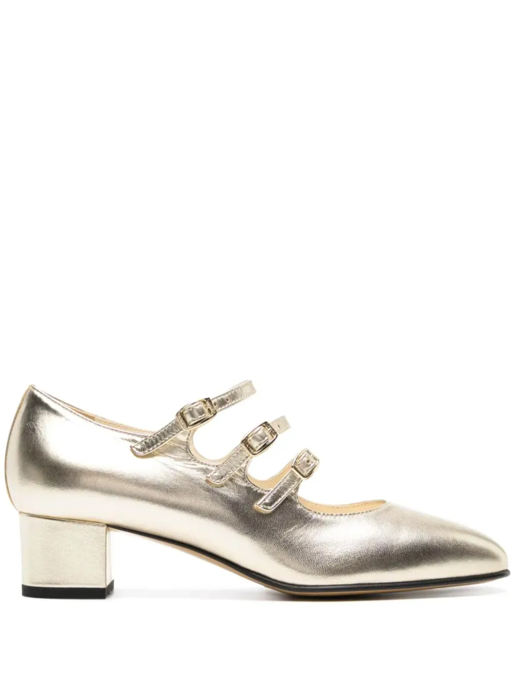 40mm Kina metallic leather pumps