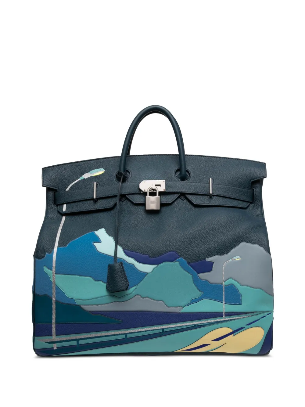 HERMES BLEU DE PRUSSE 'ENDLESS ROAD' TOGO HAUT À COURROIES 50 PALLADIUM HARDWARE, 2019