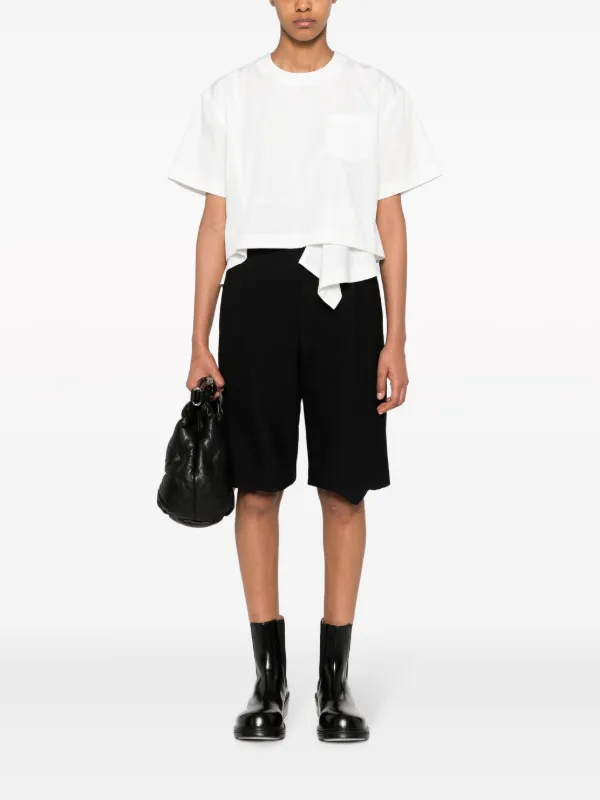 sacai ★ポプリン×ジャージーTシャツ／ホワイト・サイズ１ Poplin x Cotton Jersey T-Shirt | sacai Official Store サカイ