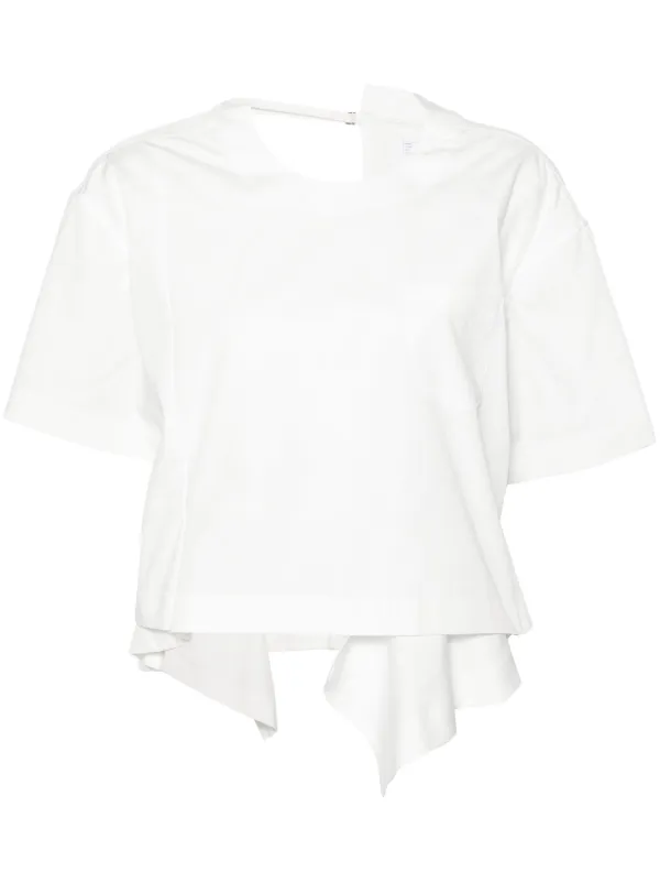 最終価格！ サカイ　コットン　ポプリン　ジャージTシャツ Sacai ポプリン Tシャツ | ホワイト | FARFETCH JP