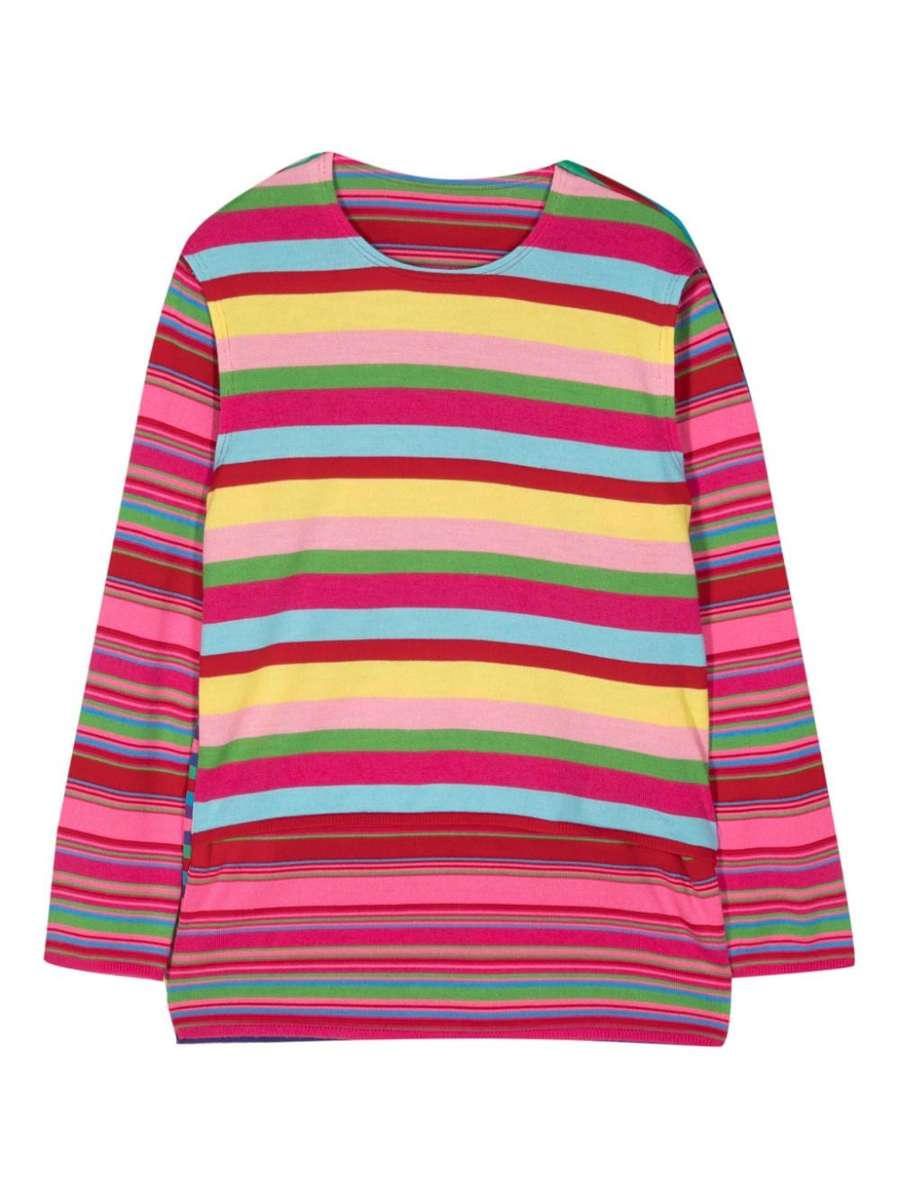 Comme Des Garçons striped layered jumper - Roze