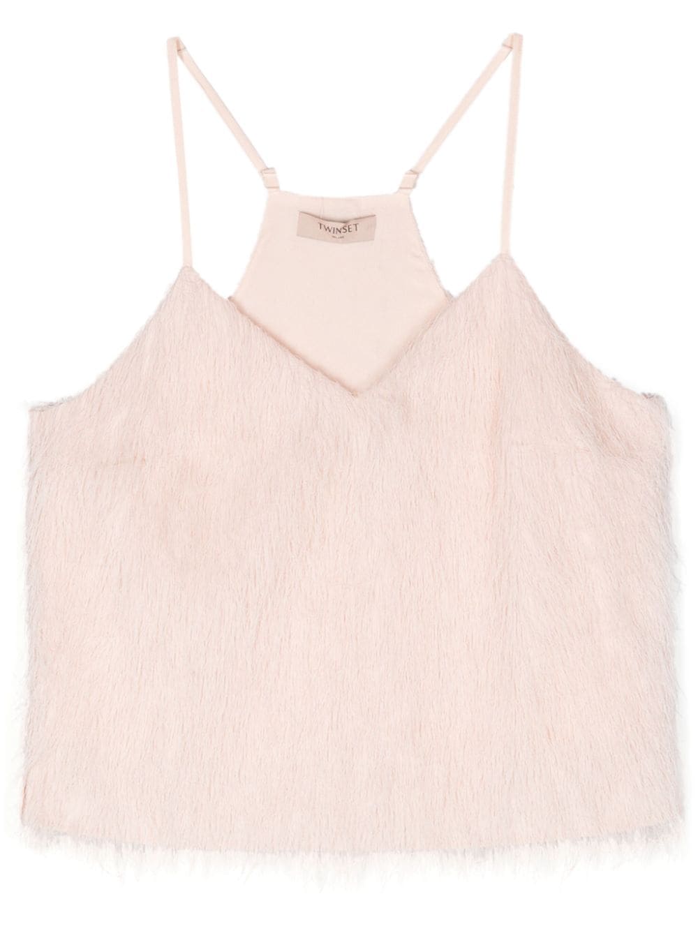 Shop Twinset Feather-like Tank Top In Pink