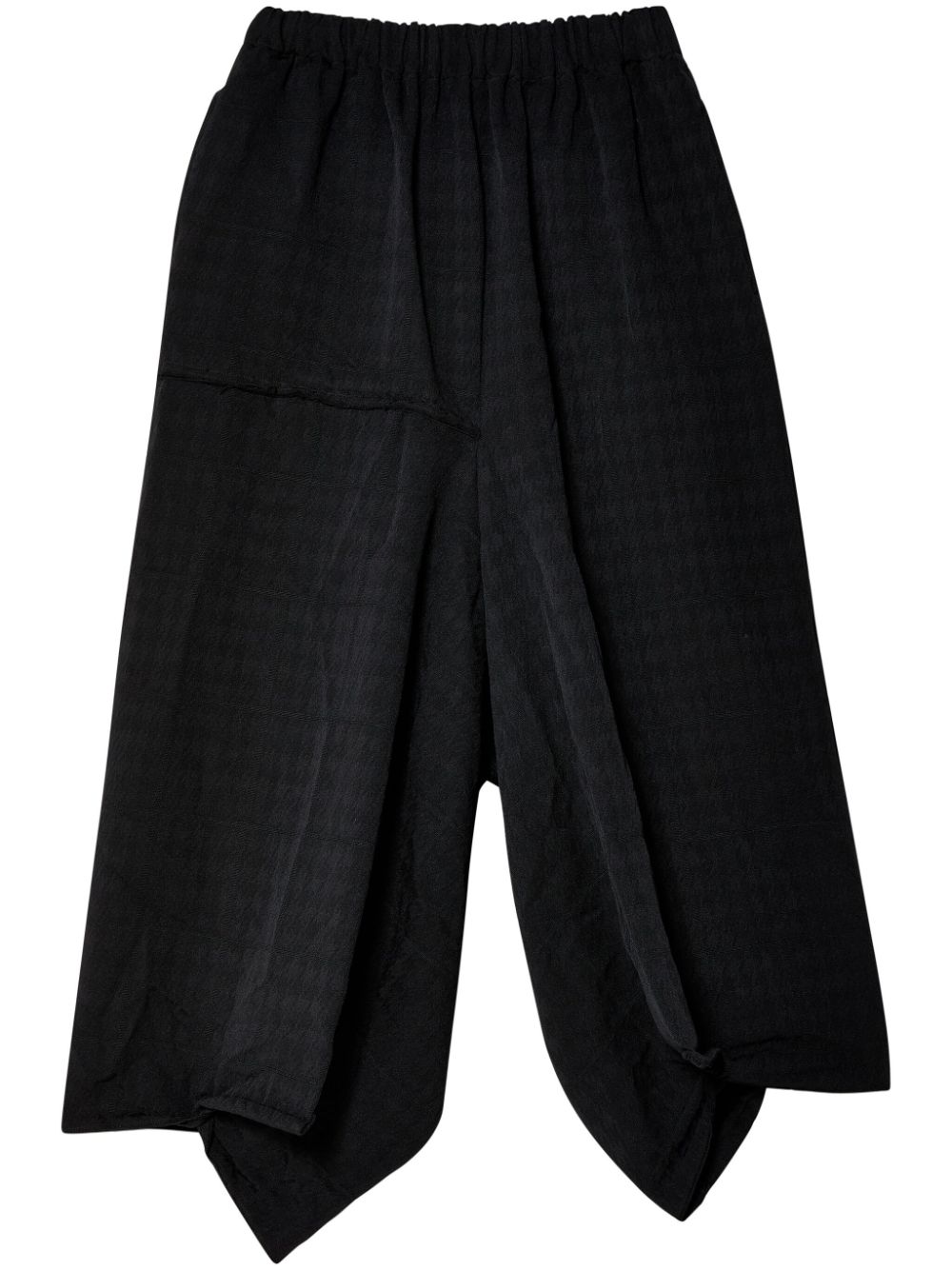 Comme Des Garçons Asymmetric Cropped Trousers In Black