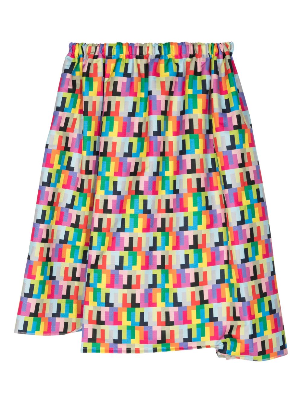 Shop Comme Des Garçons Geometric-print Asymmetric Skirt In Pink