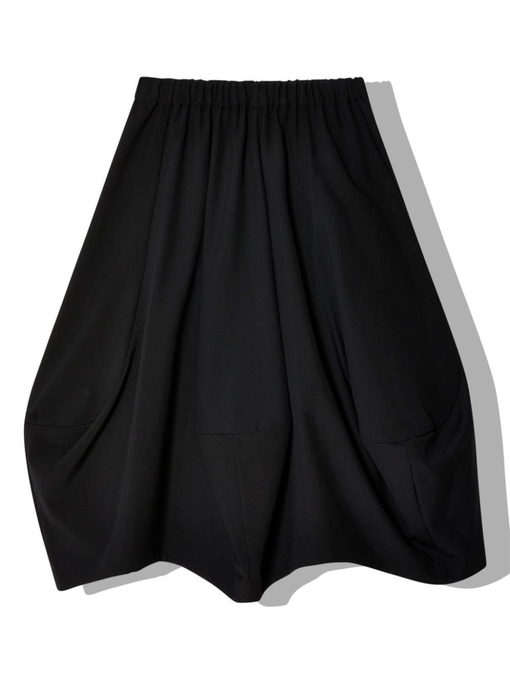 Shop Comme Des Garçons Comme Des Garçons Asymmetric Flared Wool Midi Skirt In Black