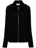 Prada enamel-triangle zip-up cardigan - Black