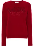 Max Mara round-neck rhinestone-embellished jumper - Red