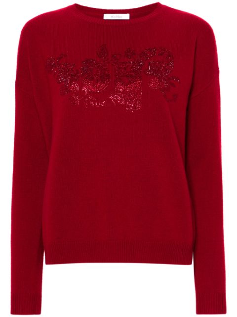 Max Mara round-neck rhinestone-embellished jumper Women