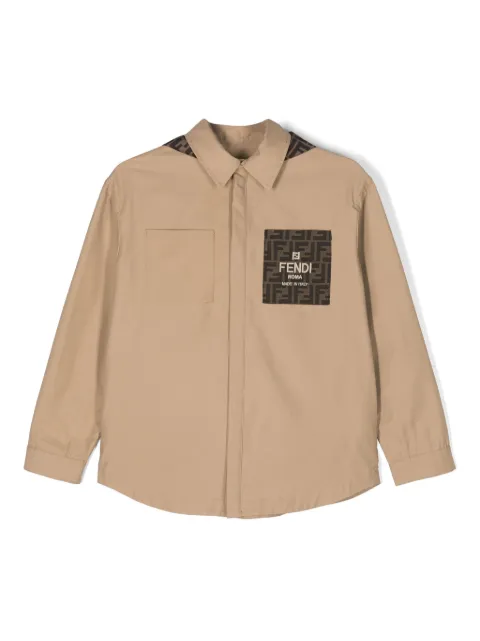 Fendi Kids FF-pattern hooded bomber jacket
