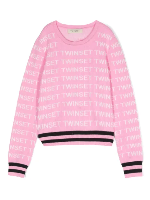 TWINSET Kids logo-jacquard jumper