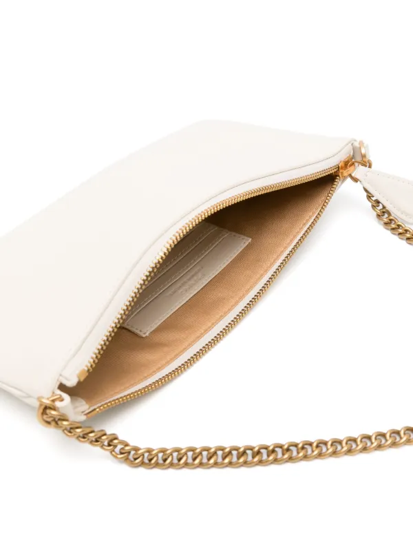 PINKO Flat Classic Love Simply Shoulder Bag | White | FARFETCH
