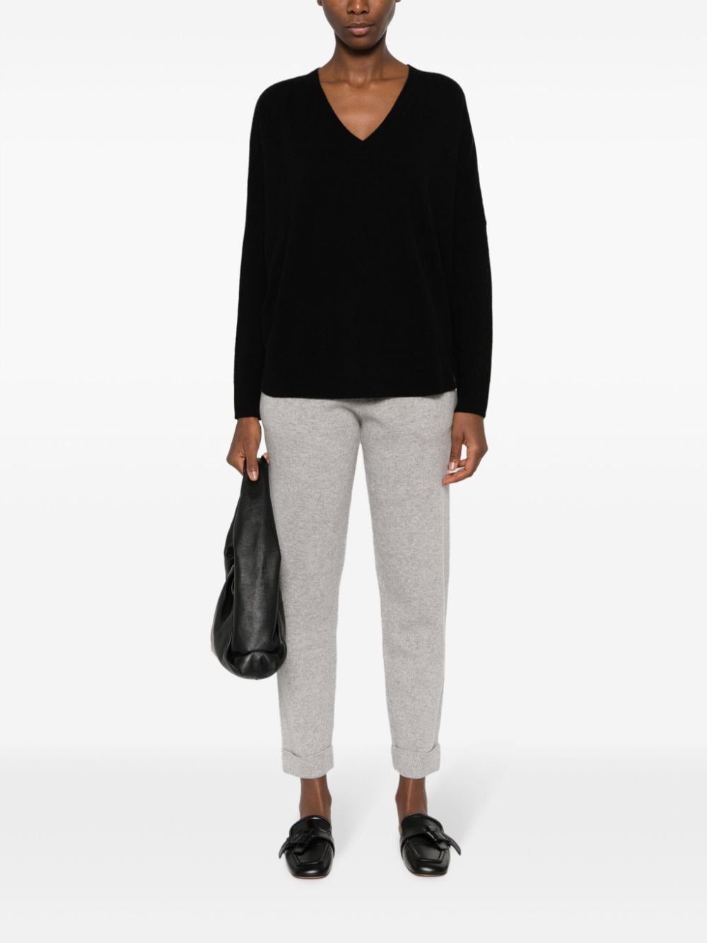 Shop Max & Moi Stella Cashmere Pullover In Black