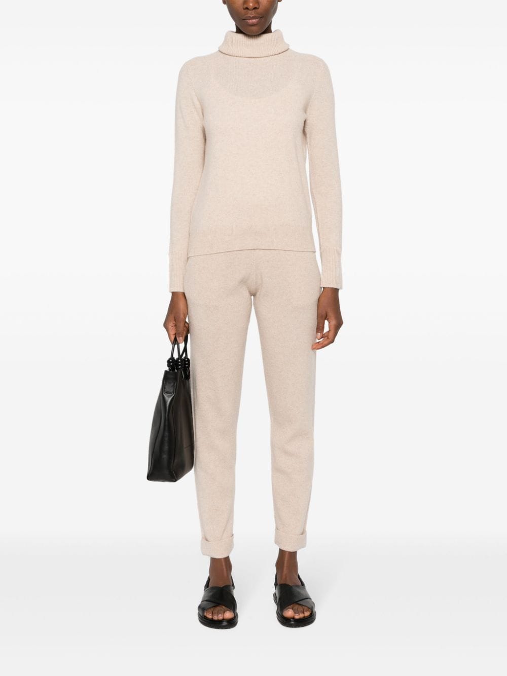 Shop Max & Moi Bastien Knitted Trousers In Neutrals