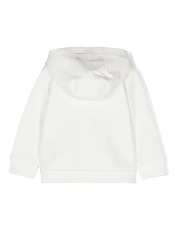 Moncler Enfant logo-patch Zipped Hoodie | White | FARFETCH
