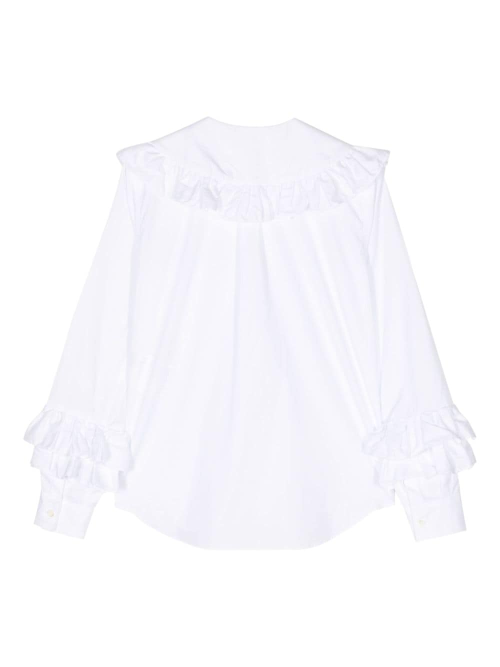 Shop Comme Des Garcons Girl Ruffled Cotton Shirt In White
