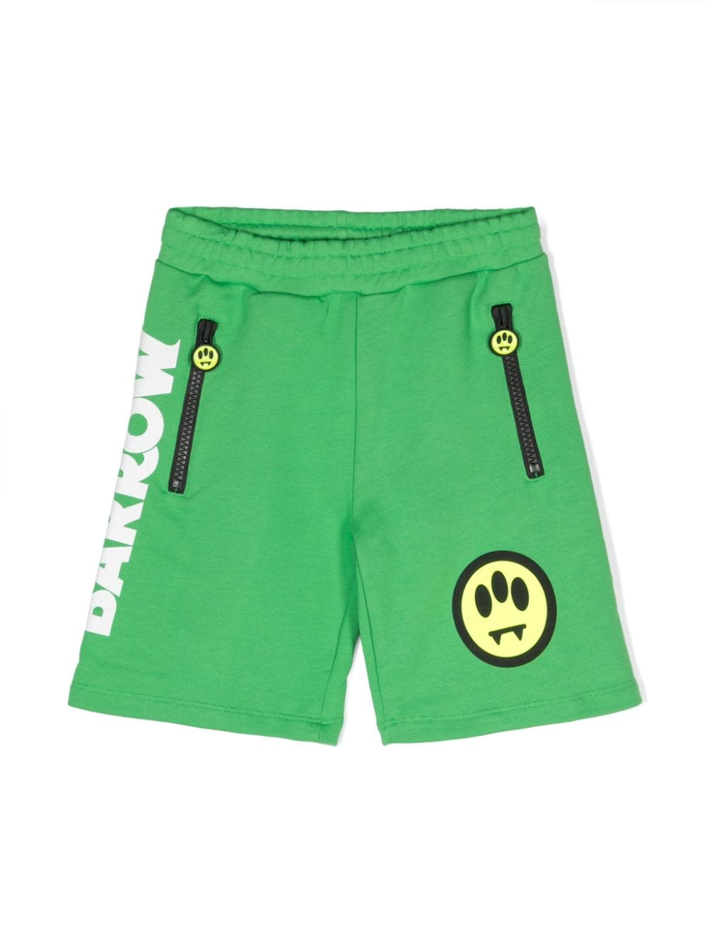Shop Barrow Logo-print Cotton Track Shorts In Green
