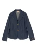 Gucci Kids logo-patch blazer - Blue