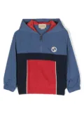 Gucci Kids Interlocking G-appliqué hooded jacket - Blue
