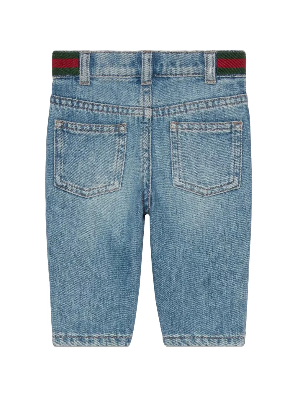 Gucci Kids Web-detail straight-leg jeans - Blauw