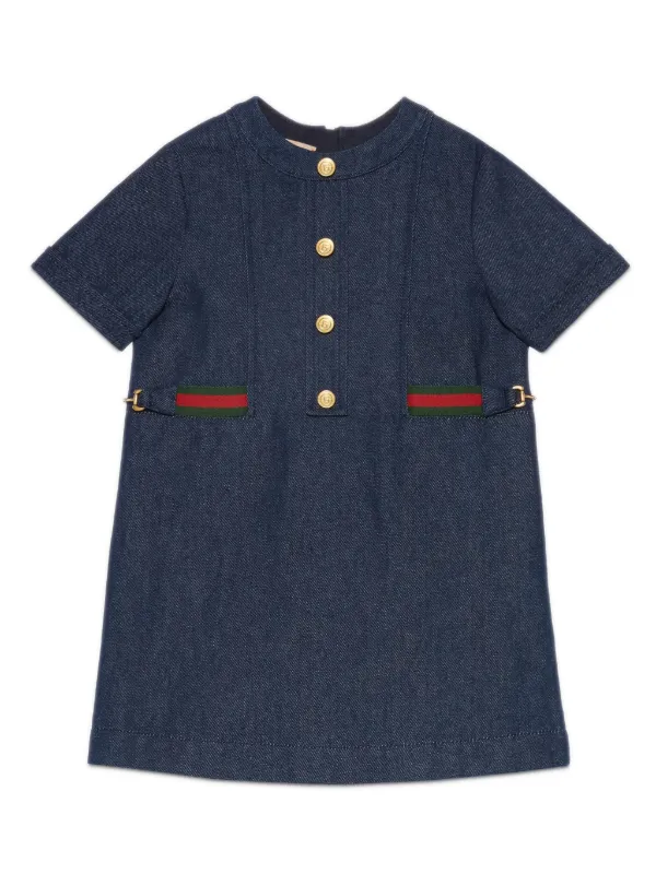 Denim dress with collar store