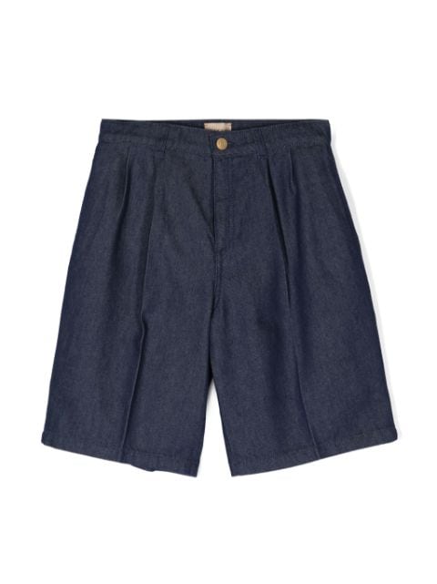 Gucci Kids pleat-detail denim shorts