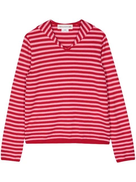 Comme Des Garçons Girl sailor-collar striped knit jumper