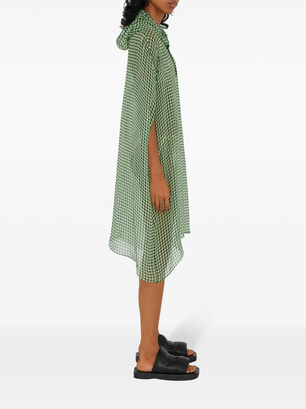 Burberry Jurk met pied-de-poule print Groen