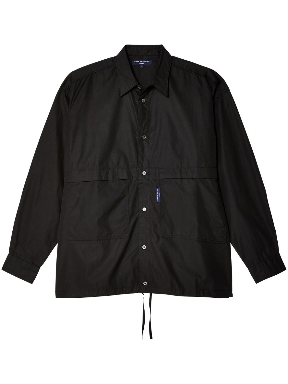 Shop Comme Des Garçons Homme Deux Long-sleeve Cotton Shirt In Black