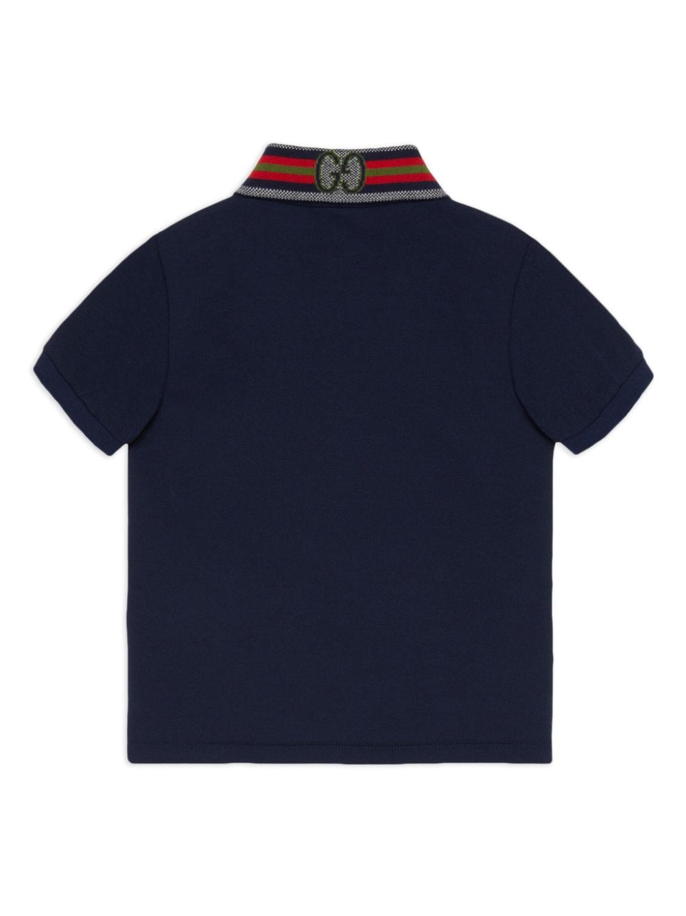 Shop Gucci Web Stripe Cotton Polo Shirt In Blue