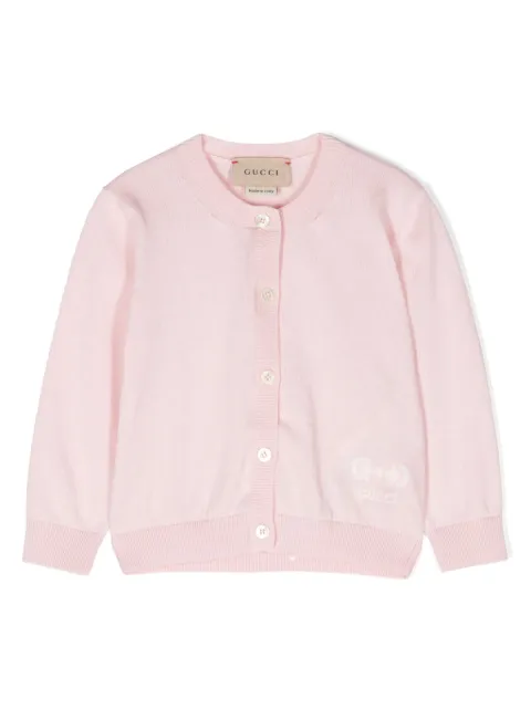 Gucci Kids Cardigan de algodão com detalhe horsebit