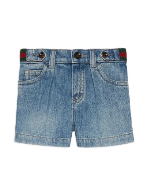 Gucci Kids Web-detail denim shorts
