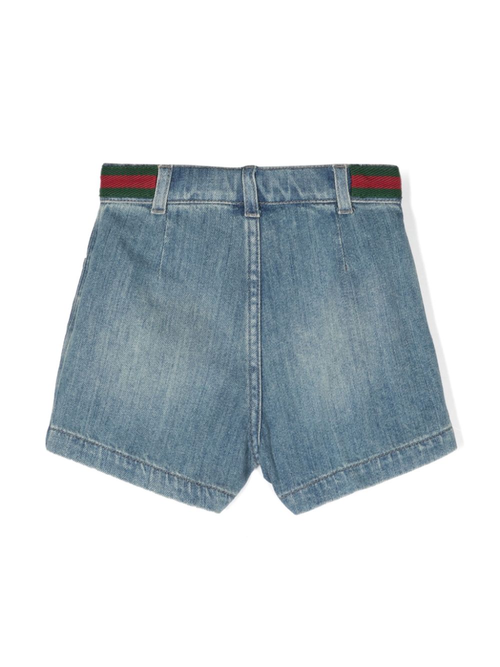 Gucci Kids Web-detail denim shorts - Blue