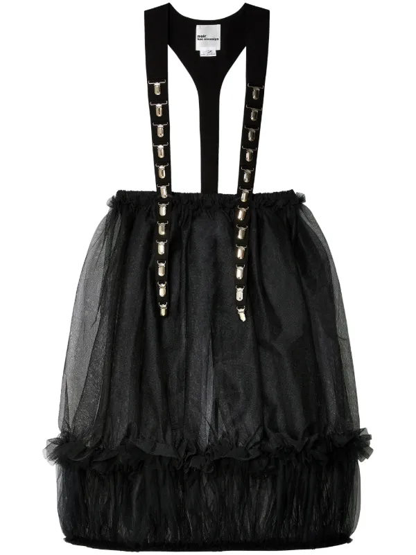 Cuir Salopette Noir Jupe Noir Kei Ninomiya Jupe-salopette En Tulle