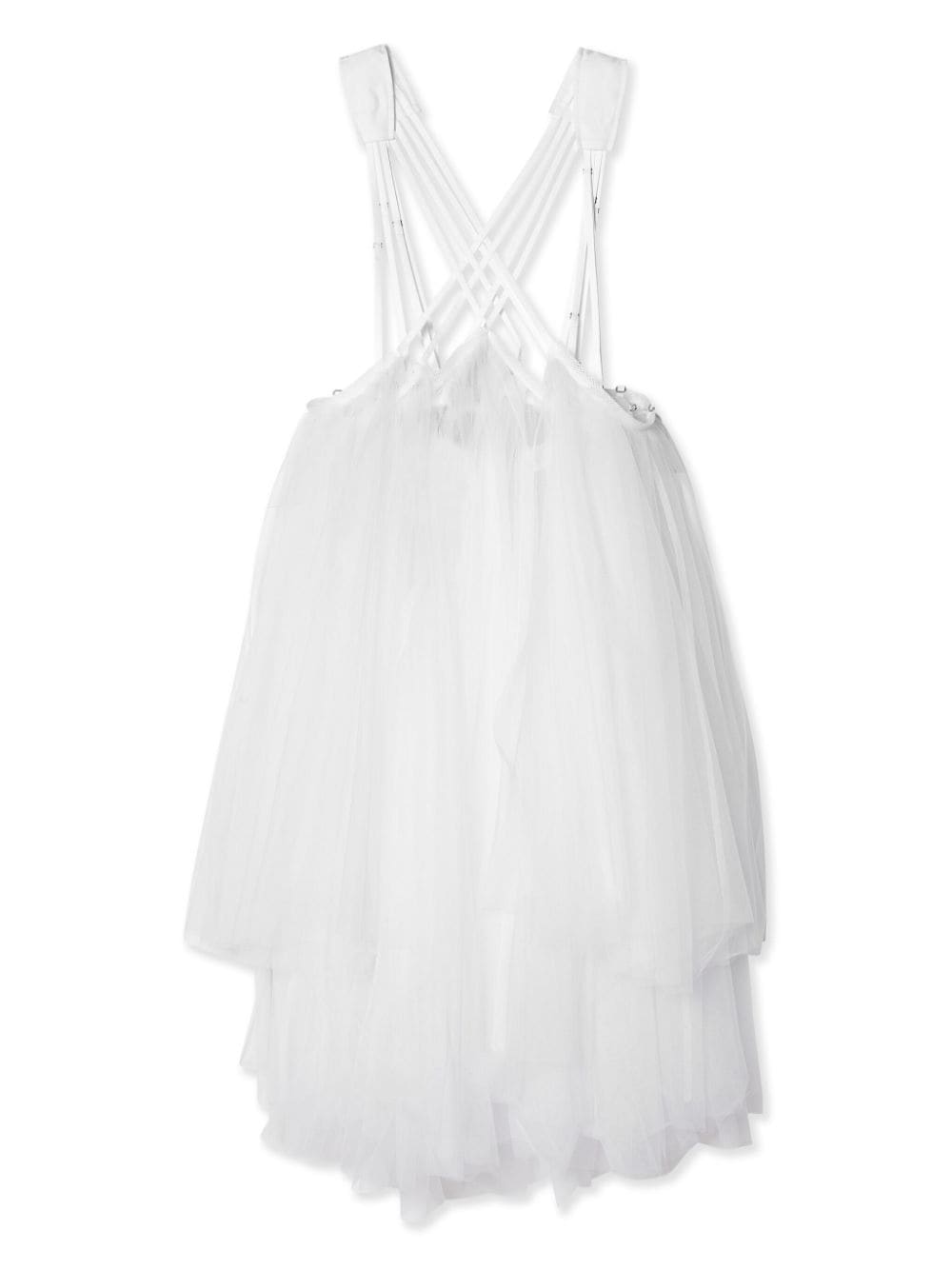 Shop Noir Kei Ninomiya Harness-fastened Tulle Skirt In White