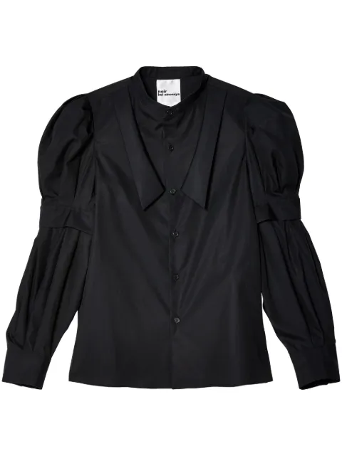COMME des GARCONS Noir Kei Ninomiya cotton Pearl design Long sleeve blouse tops 3E-B013 black S