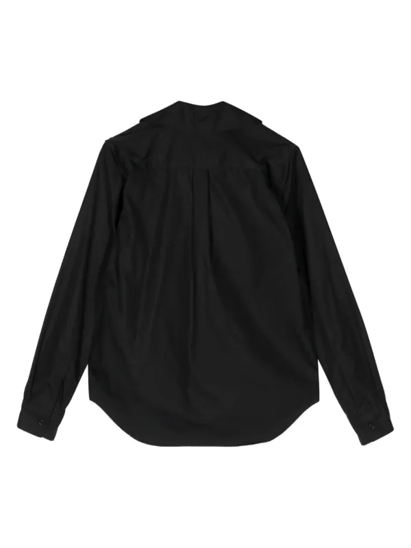 Noir Kei Ninomiya Ruffled Cotton Shirt | Black | FARFETCH SA