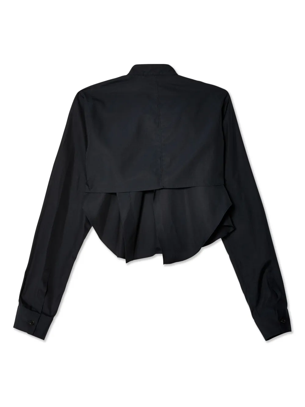 Shop Noir Kei Ninomiya Asymmetric Draped Cotton Shirt In Black