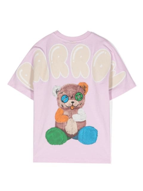 teddy bear-print cotton T-shirt