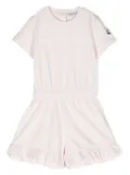 Moncler Enfant logo-print ruffled shorties - Pink