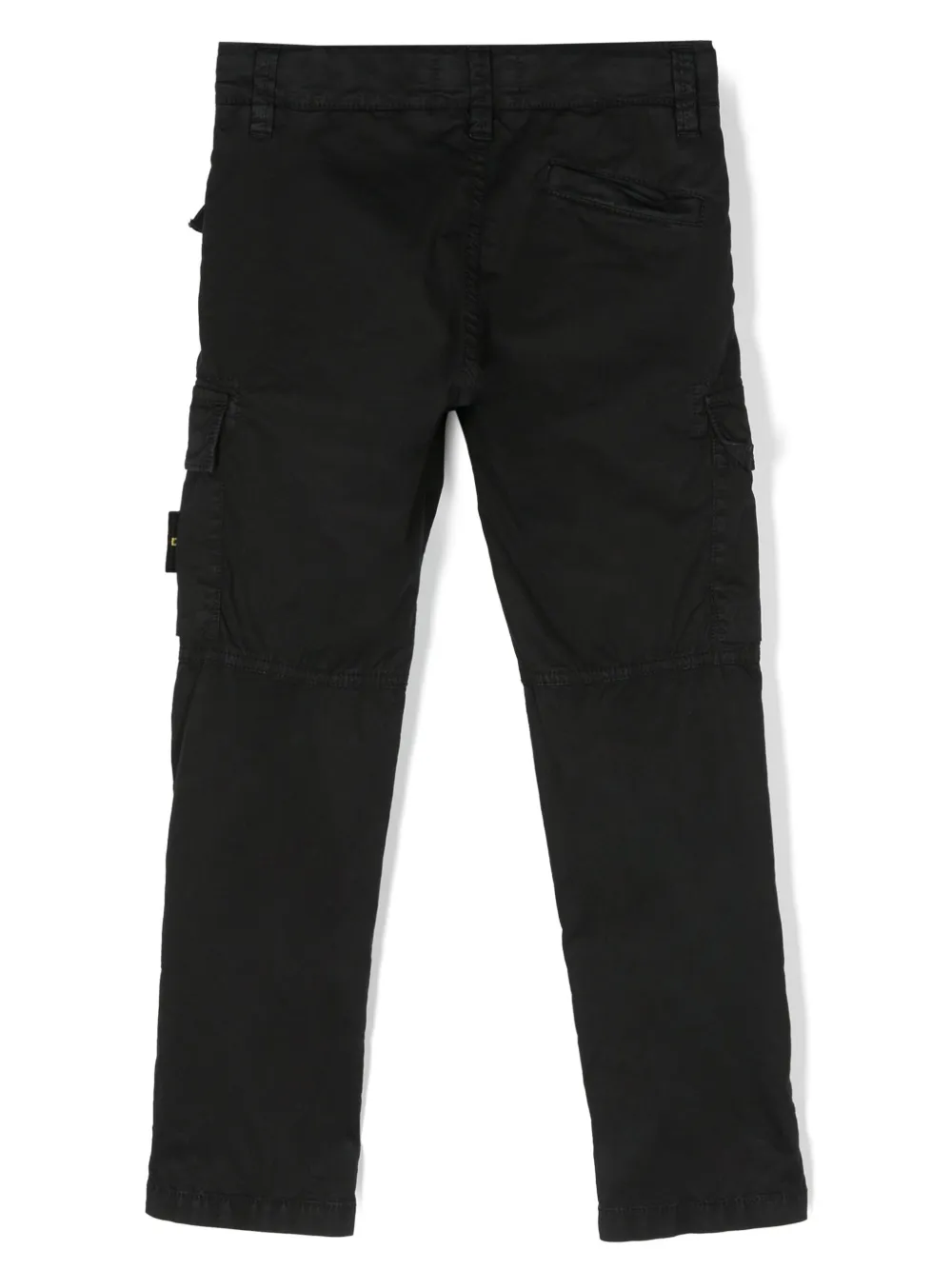 Shop Stone Island Junior Slim-cut Cargo Trousers In Black