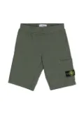 Stone Island Junior Compass-badge jersey shorts - Green