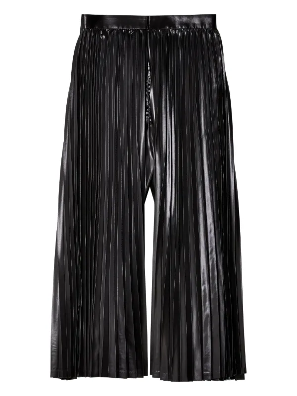 Junya Watanabe プリーツ クロップドパンツ | ブラック | FARFETCH JP