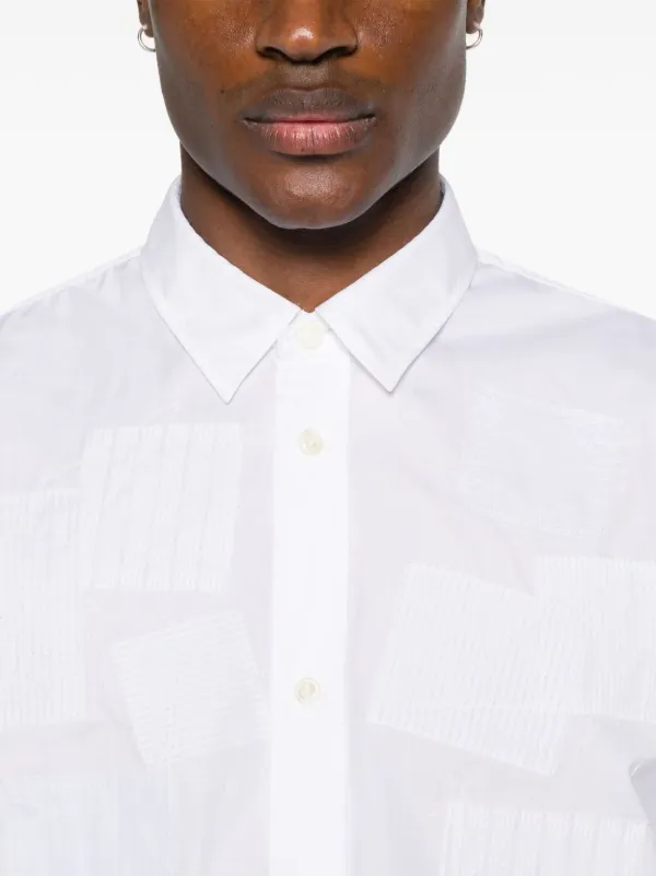 Junya Watanabe MAN patchwork-detail Cotton Shirt | White