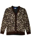 Junya Watanabe MAN leopard-intarsia brushed cardigan - Brown