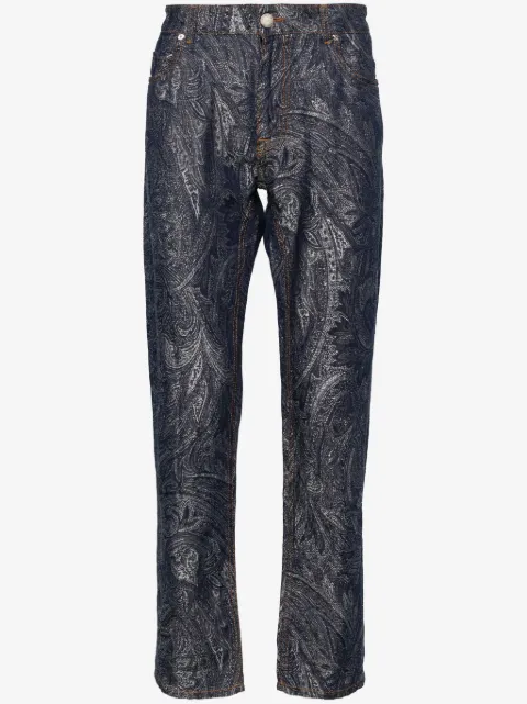 ETRO pantalones rectos con motivo de cachemira en jacquard