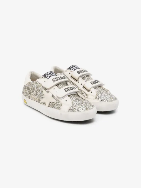 Golden Goose Kids baskets pailletées à étoile et brides scratch