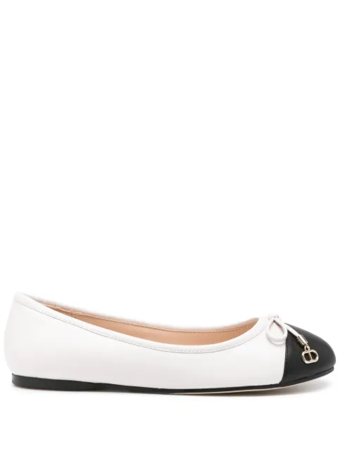 TWINSET bow-detailed two-tone ballerina shoes