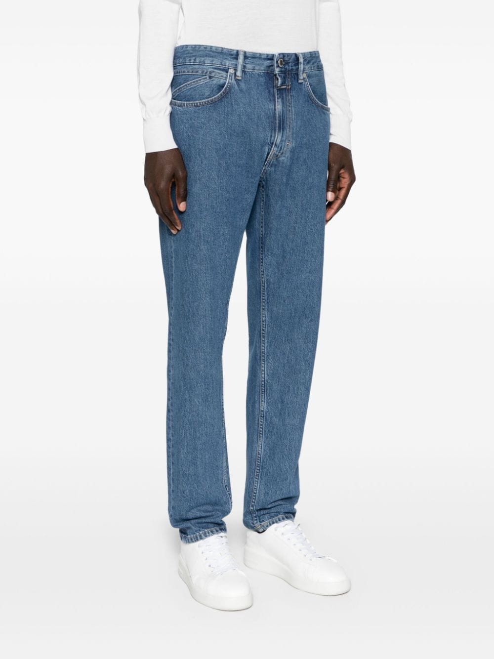 Shop Closed Cooper True Mid-rise Straight-leg Jeans In Blue
